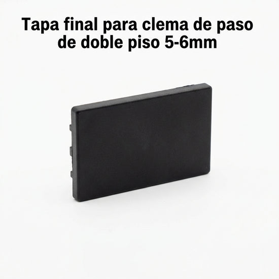 Tapa final para clema de paso de doble piso 5-6mm color negro