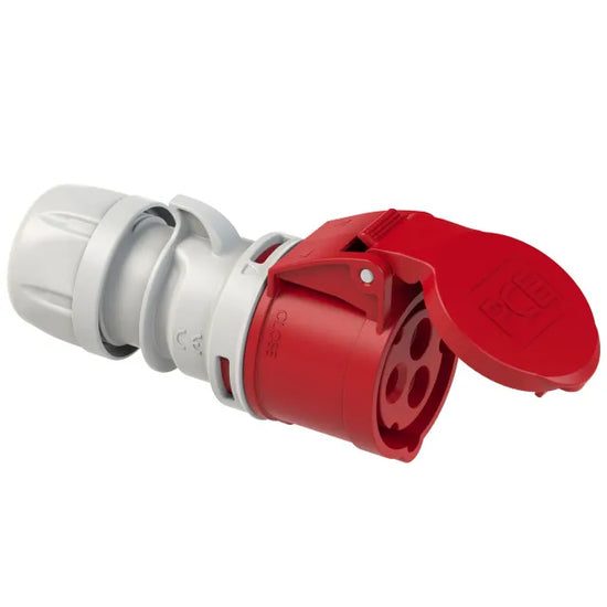 3204 Base aerea 2P+T 9H 32A 440V IP44 Rojo