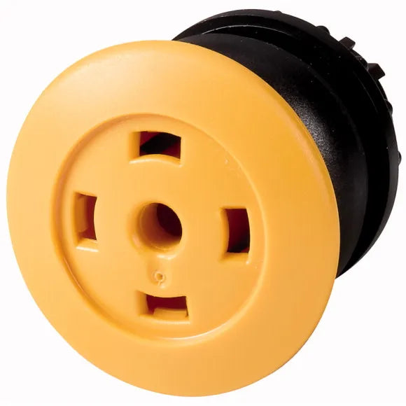 M22S-DRP-Y-X Botón sin placa Hongo Bisel negro 22mm Mantenido Cabezal/Negro