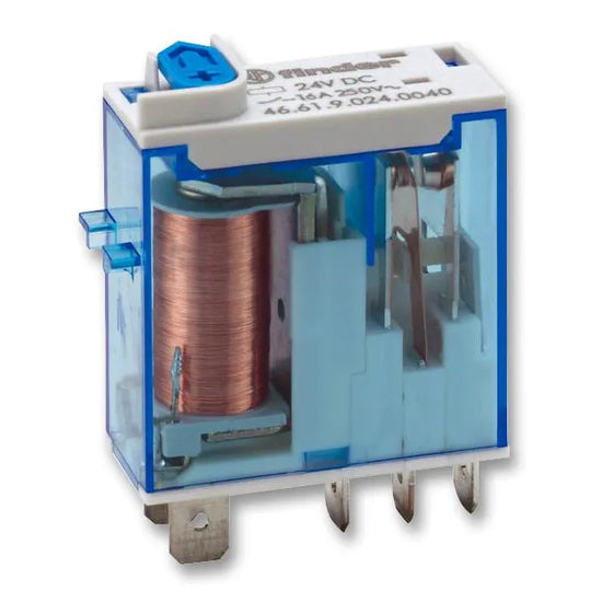 Relevador tipo industrial 5 pines 24VAC 1CO 1NA1NC AgNi 16A 250V