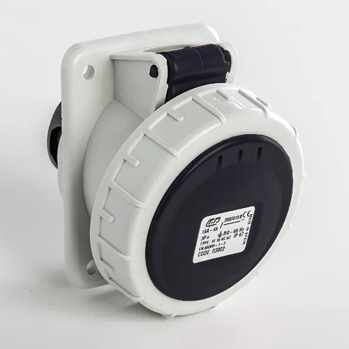 Base empotrar inclinada 16A 3P+T 500VCA 7h Negro IP66-IP67