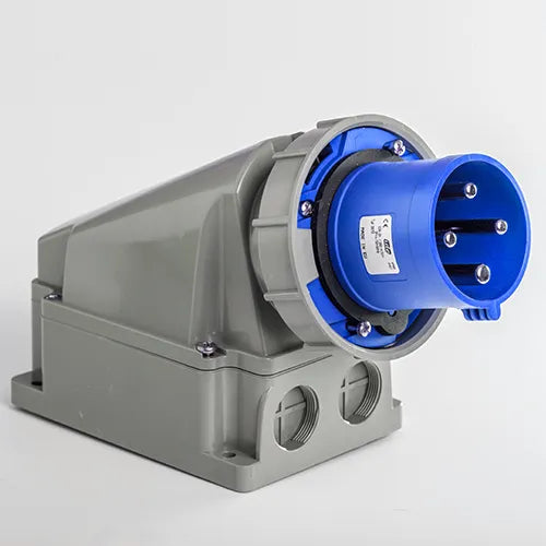 Clavija mural 63A 3P+T 230VCA 9h Azul IP66-IP67