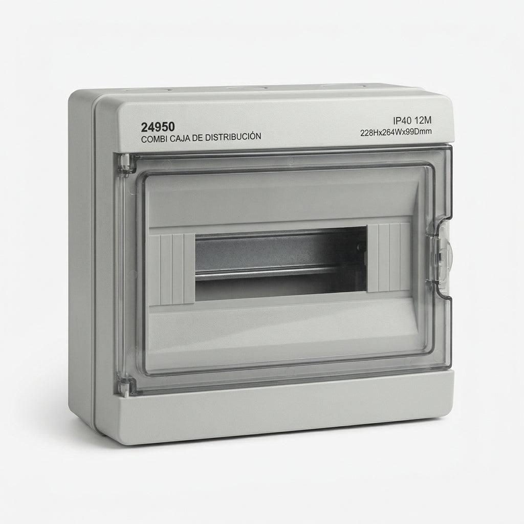 24950 Combi Caja de distribución Sobreponer 12M 228Hx264Wx99Dmm IP40 V/Transpare