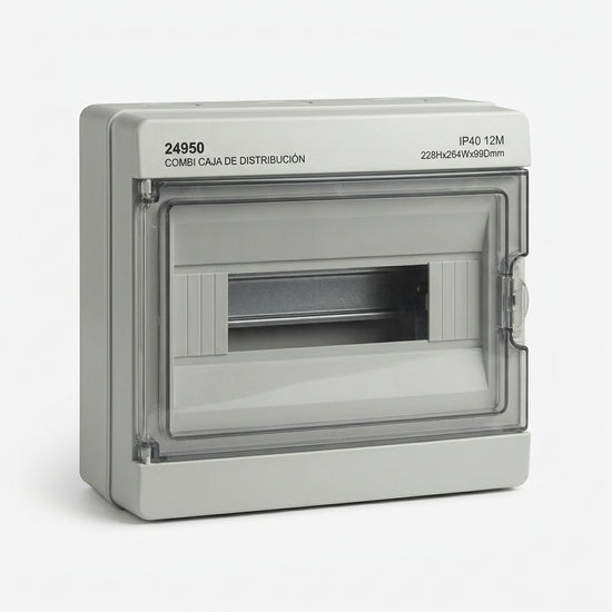 24950 Combi Caja de distribución Sobreponer 12M 228Hx264Wx99Dmm IP40 V/Transpare