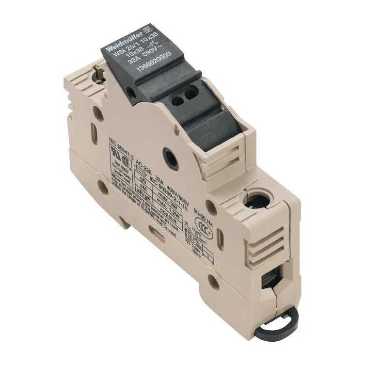 WSI 25/3 10X38/LED Portafusible 3P c/LED brida-tornillo 25mm² 14-4AWG 32A 690VCA