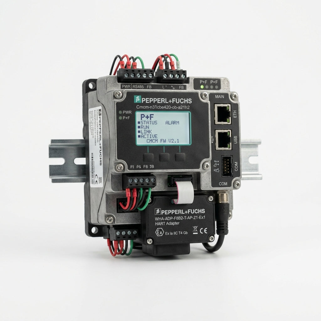 Pepperl+fuchs Cmcm-n31cbe420-ob-a21h2 + Wha-adp-f8b2-t-ap-z1-Ex1 Transmisor de monitorización