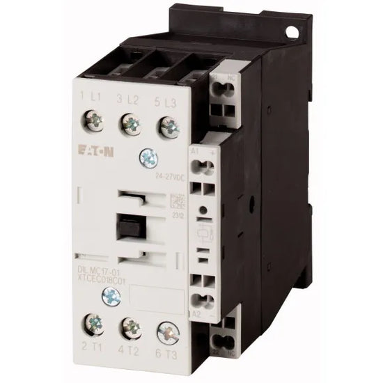 DILMC17-01(RDC24) Contactor trifásico + 1NC 24VDC 17A IP20 terminales resorte
