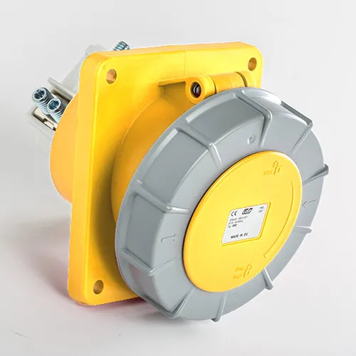 Base empotrar inclinada 125A 2P+T 120VCA 4h Amarillo IP66-IP67