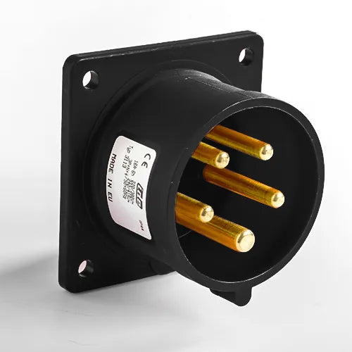 Clavija empotrar recta 16A 3P+N+T 500VCA 7h Negro IP44