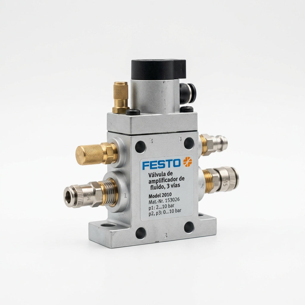 FESTO Válvula de amplificador de fluido, 3 vías Model 2010