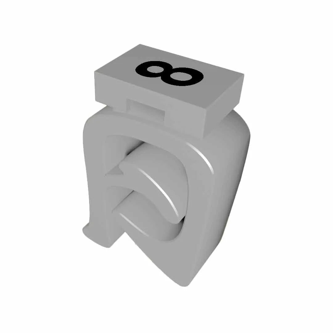 M-FIX O 2.3 GR/SW 8 Señalizador abierto de cable 12-8AWG -8- Gris 250Pz