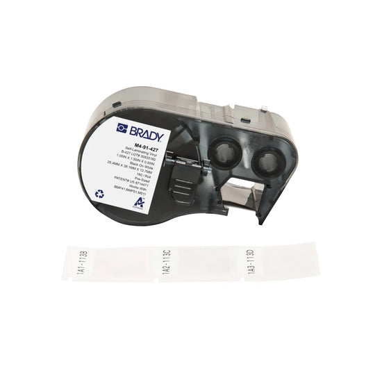 Etiquetas de vinilo autolaminable 1″Wx1.5″H in. 10-4AWG 180Pz negro/blanco
