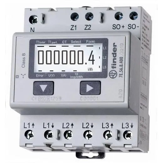 Contador de energía trifásicos con pantalla LCD multifuncional