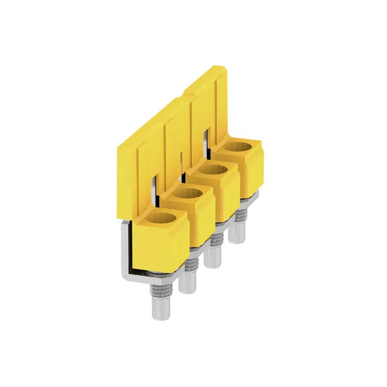 WQV 10/4 Puente atornillable amarillo de 4 polos para WDU de 10 mm²