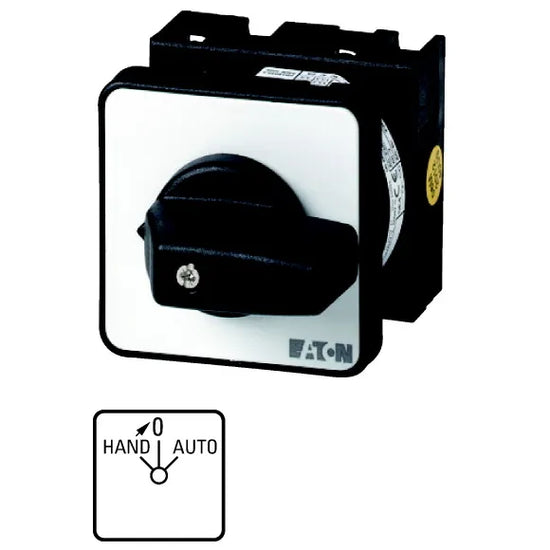 T0-1-15434/E Interruptor CAM MAN-0-AUTO 1P 2contactos 20A P/empotrar IP65