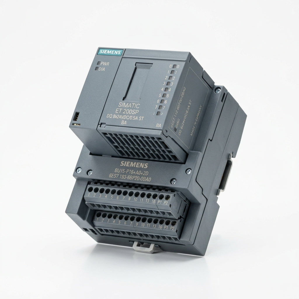 Siemens 6ES7 193-6BP20-0BA0 + 6ES7 132-6BF00-0BA0 bloque terminal.