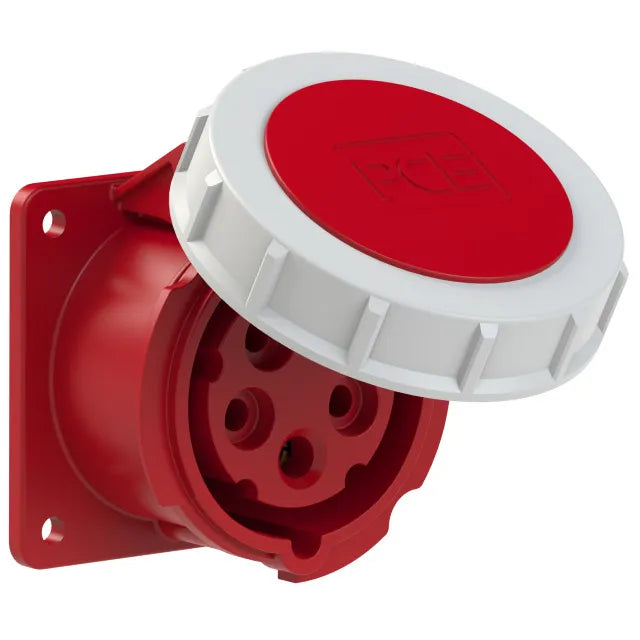 3803 Base rectangular 3P+N+T 6H 16A 400V IP67 Rojo