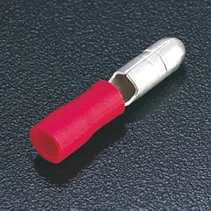 Terminal tipo bala macho aislado 0.5-1.5mm² 22-16AWG 100pz Rojo