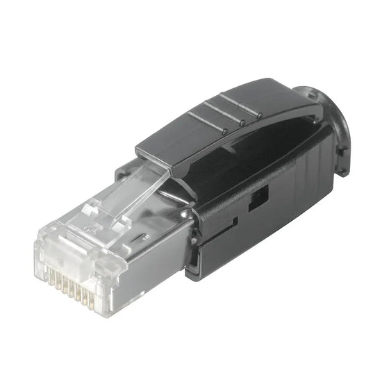 IE-PS-RJ45-TH-BK Conector macho RJ45 Cat 6A con protección antidoblado 6.2-7.1mm