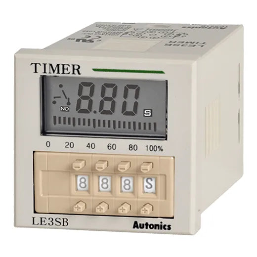 LE3SB Timer octal LCD On-Delay 3 digit 48Wx48H 0.01s-9999hr 24-240VUC 2NA2NC