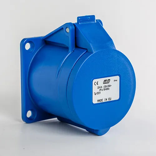 Base empotrar recta 32A 3P+T 230VCA 9h Azul IP44