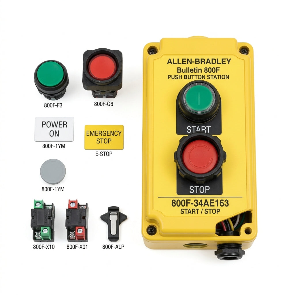 ALLEN-BRADLEY 800F-34AE163 BOTONES PULSADORES BOTONERAS Y ACCESORIOS