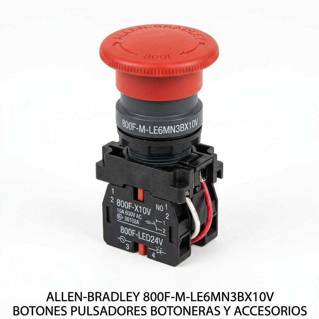 ALLEN-BRADLEY 800F-M-LE6MN3BX10V BOTONES PULSADORES BOTONERAS Y ACCESORIOS
