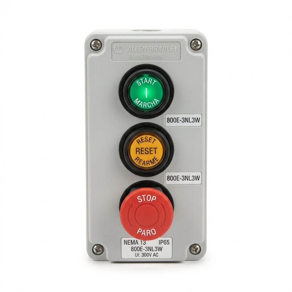 ALLEN-BRADLEY 800E-3NL3W BOTONES PULSADORES BOTONERAS