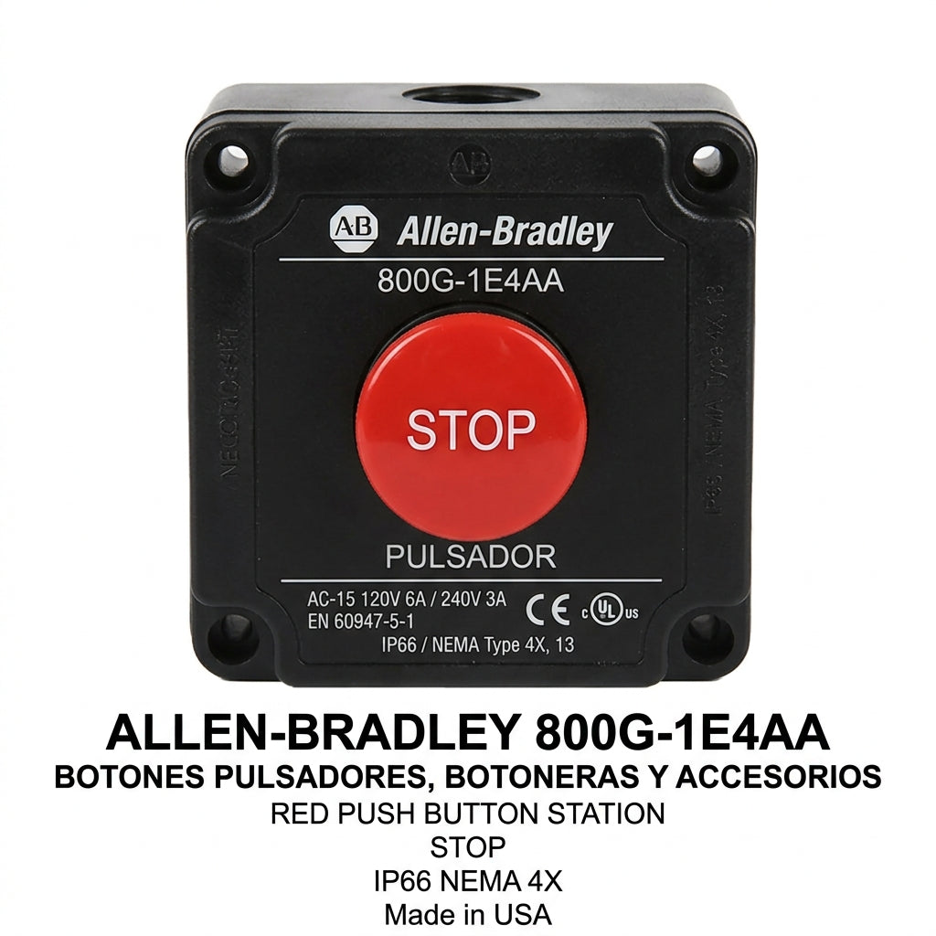 ALLEN-BRADLEY 800G-1E4AA BOTONES PULSADORES BOTONERAS Y ACCESORIOS