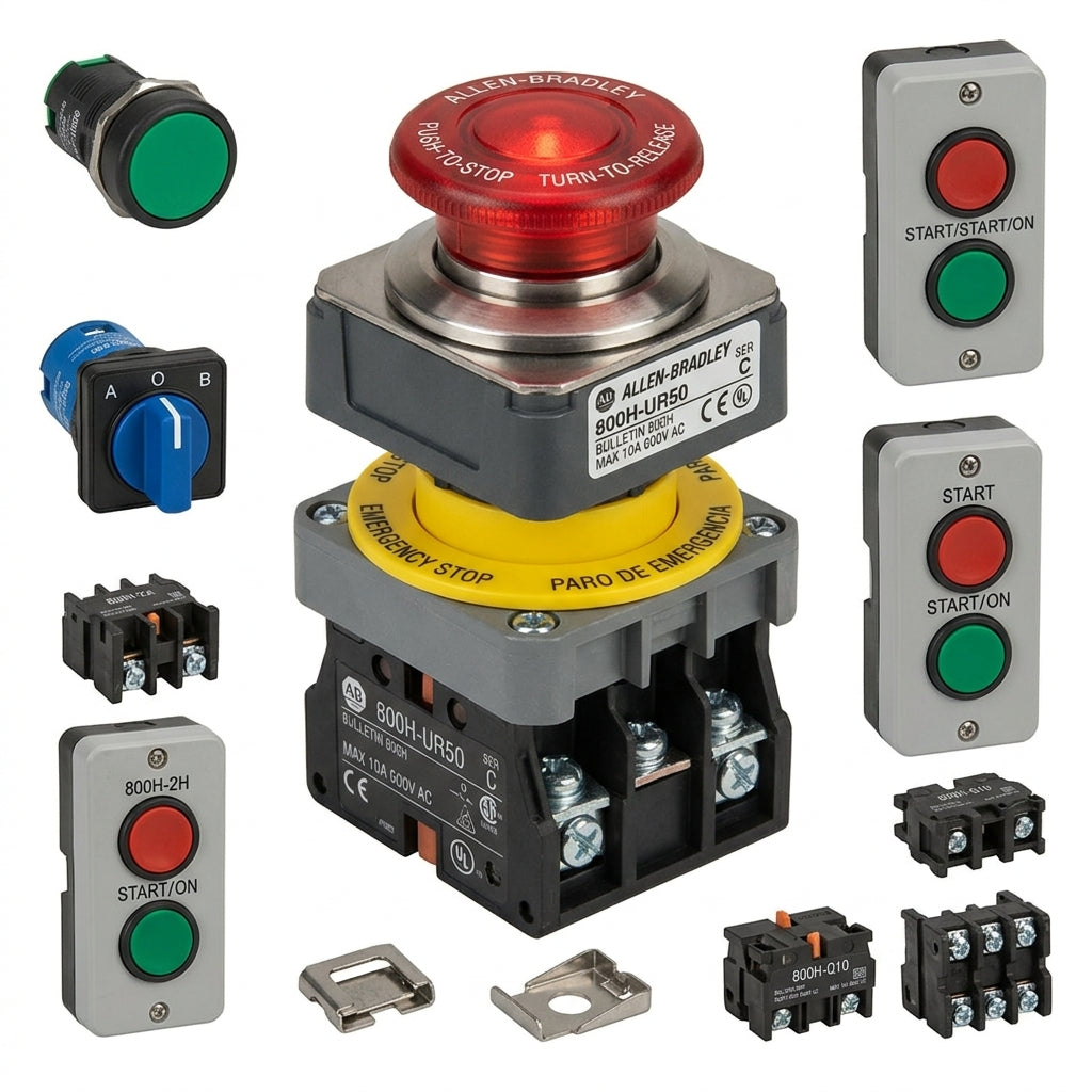 ALLEN-BRADLEY 800H-UR50 BOTONES PULSADORES BOTONERAS Y ACCESORIOS