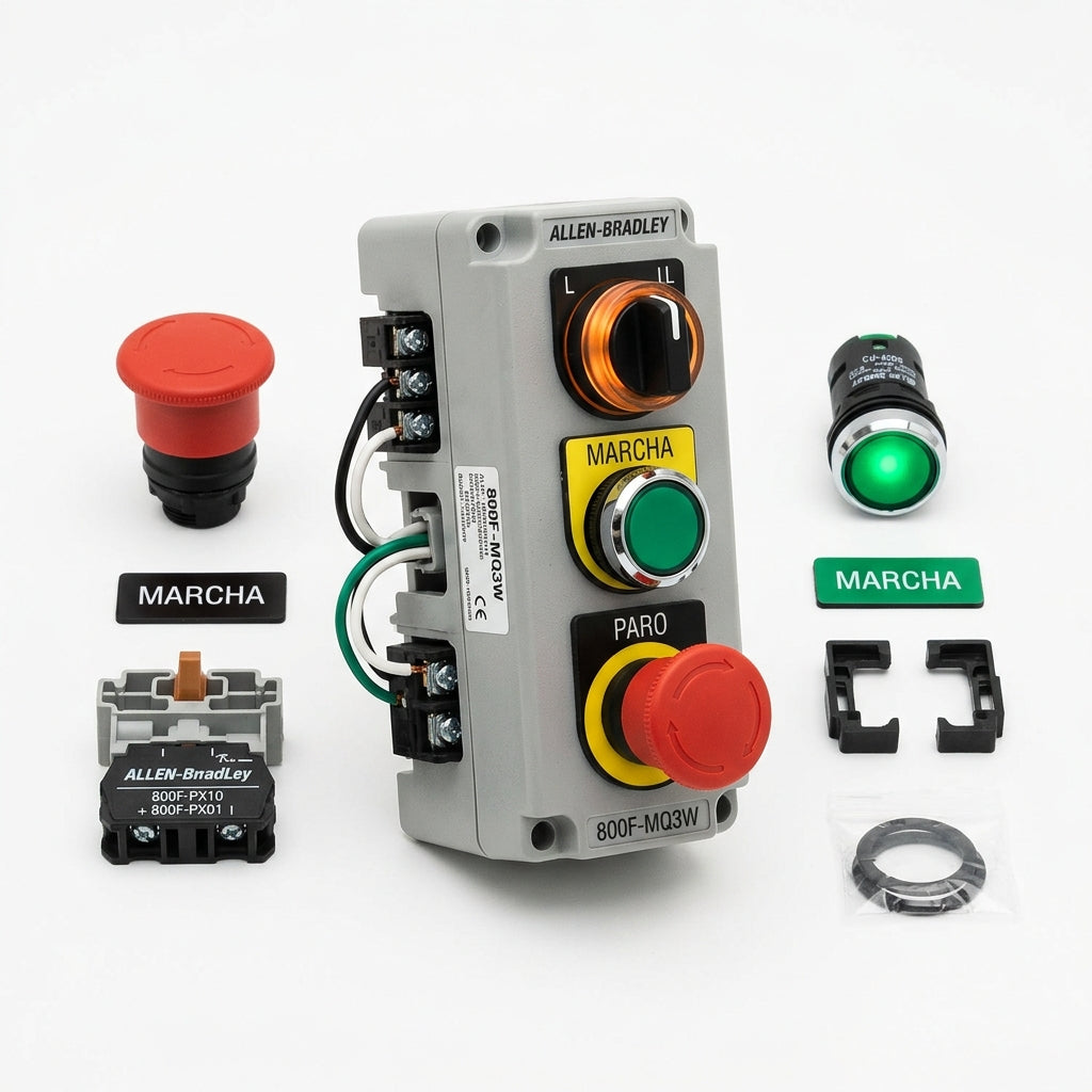 ALLEN-BRADLEY 800F-MQ3W BOTONES PULSADORES BOTONERAS Y ACCESORIOS