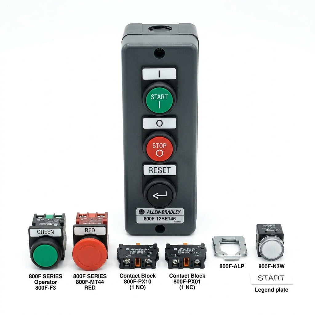 ALLEN-BRADLEY 800F-12BE146 BOTONES PULSADORES BOTONERAS Y ACCESORIOS