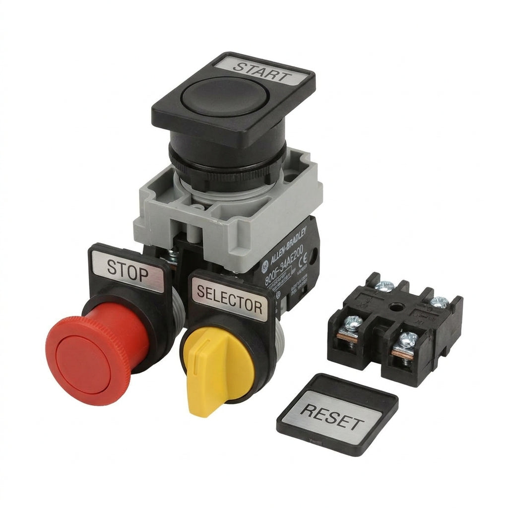 ALLEN-BRADLEY 800F-34AE200 BOTONES PULSADORES BOTONERAS Y ACCESORIOS
