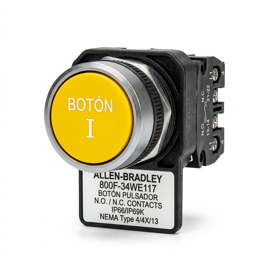 ALLEN-BRADLEY 800F-34WE117 BOTONES PULSADORES BOTONERAS Y ACCESORIOS