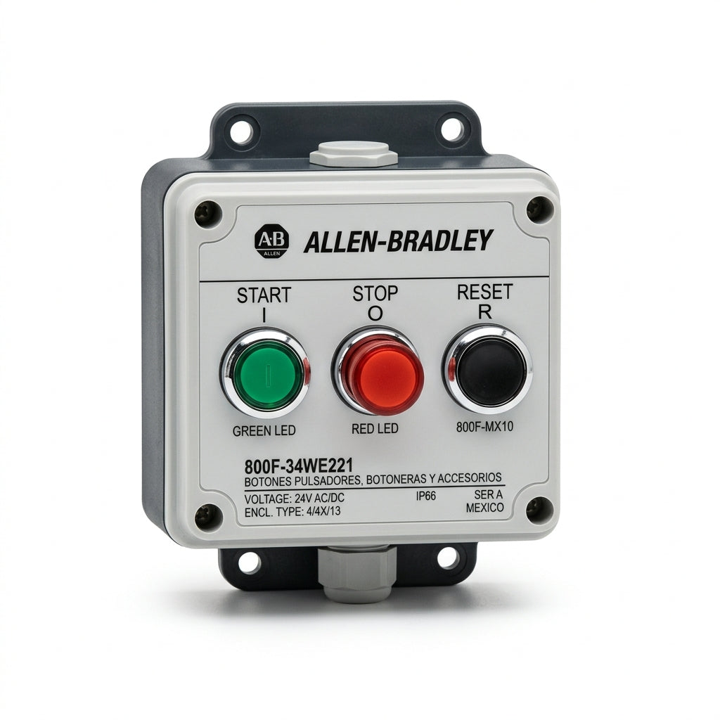 ALLEN-BRADLEY 800F-34WE221 BOTONES PULSADORES BOTONERAS Y ACCESORIOS
