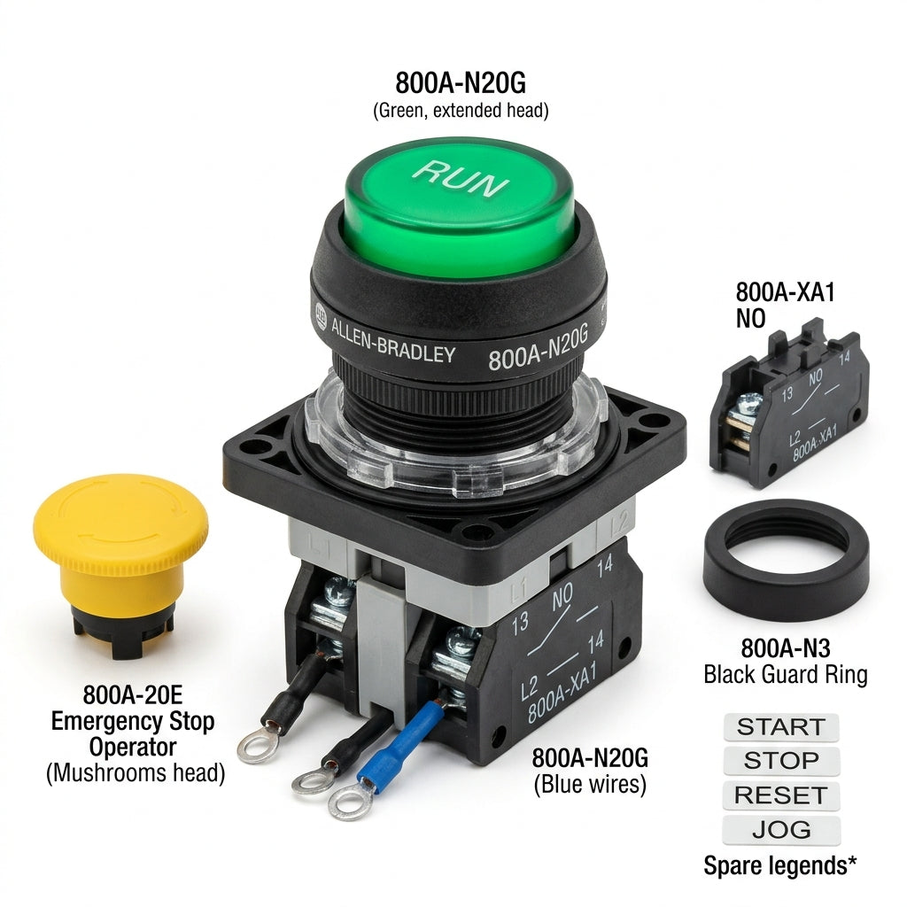 ALLEN-BRADLEY 800A-N20G BOTONES PULSADORES BOTONERAS Y ACCESORIOS