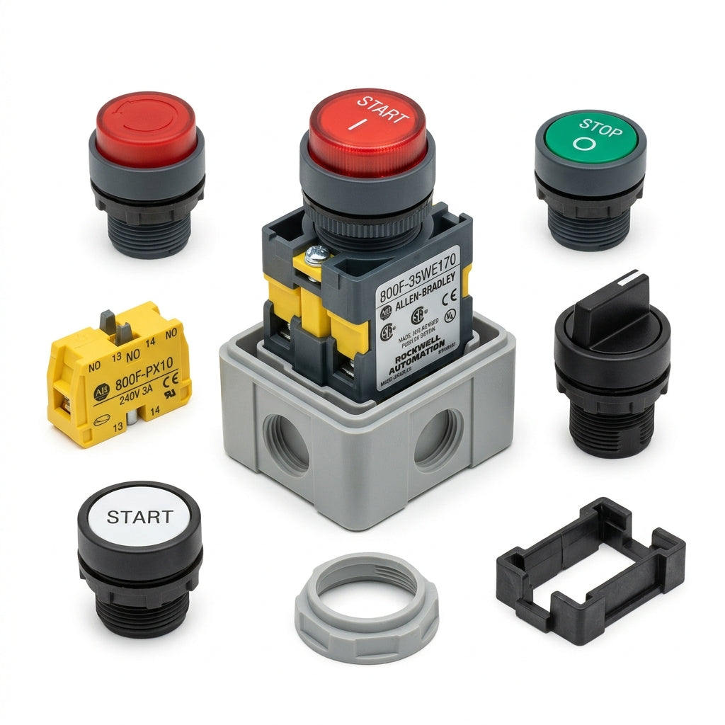 ALLEN-BRADLEY 800F-35WE170 BOTONES PULSADORES BOTONERAS Y ACCESORIOS