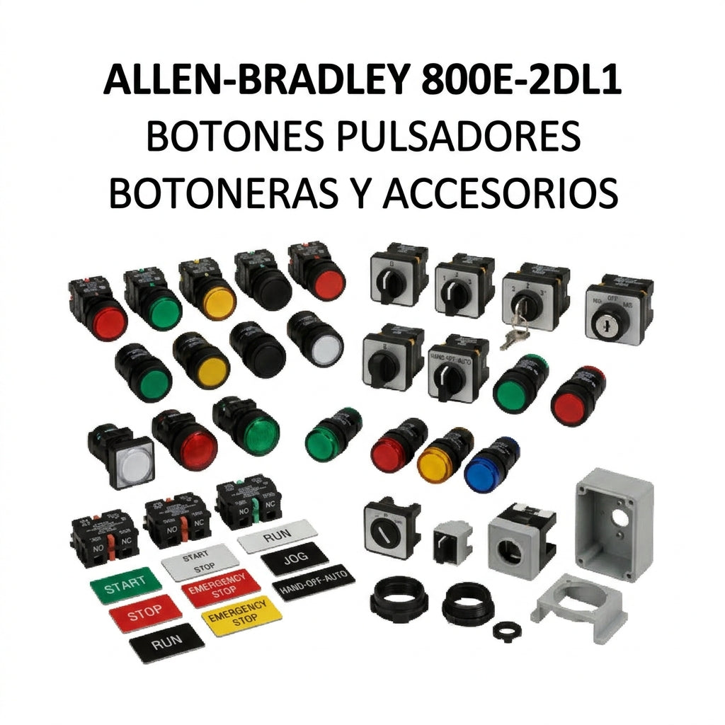 ALLEN-BRADLEY 800E-2DL1 BOTONES PULSADORES BOTONERAS Y ACCESORIOS