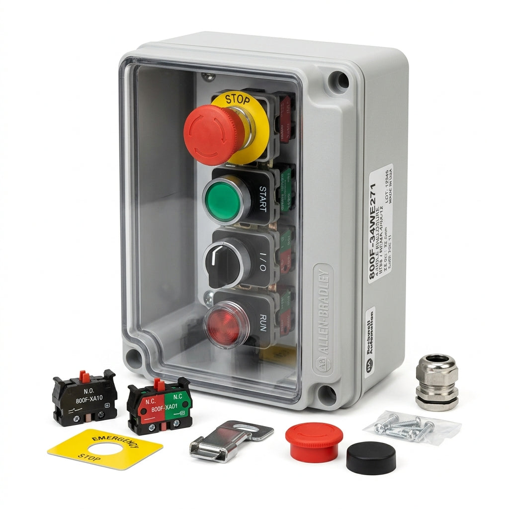 ALLEN-BRADLEY 800F-34WE271 BOTONES PULSADORES BOTONERAS Y ACCESORIOS